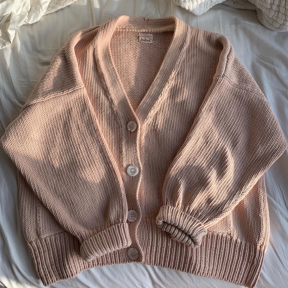babaa cardigan no. 16 in strawberry shake